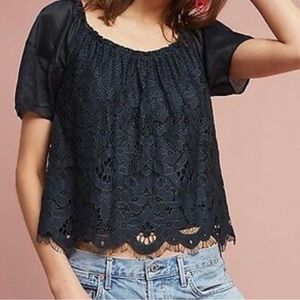 NWOT Anthropologie Moulinette Soeurs white lace blouse small